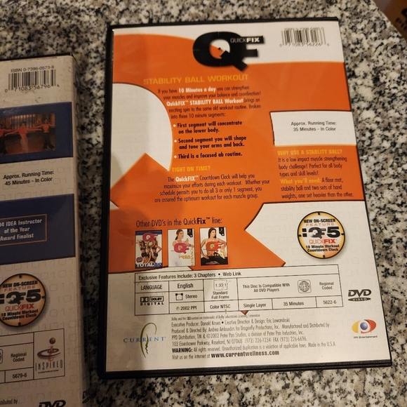 Two DVDs of Quick Fix Workouts Hip-Hop Cardio & Ball Workout Stability - Picture 9 of 9